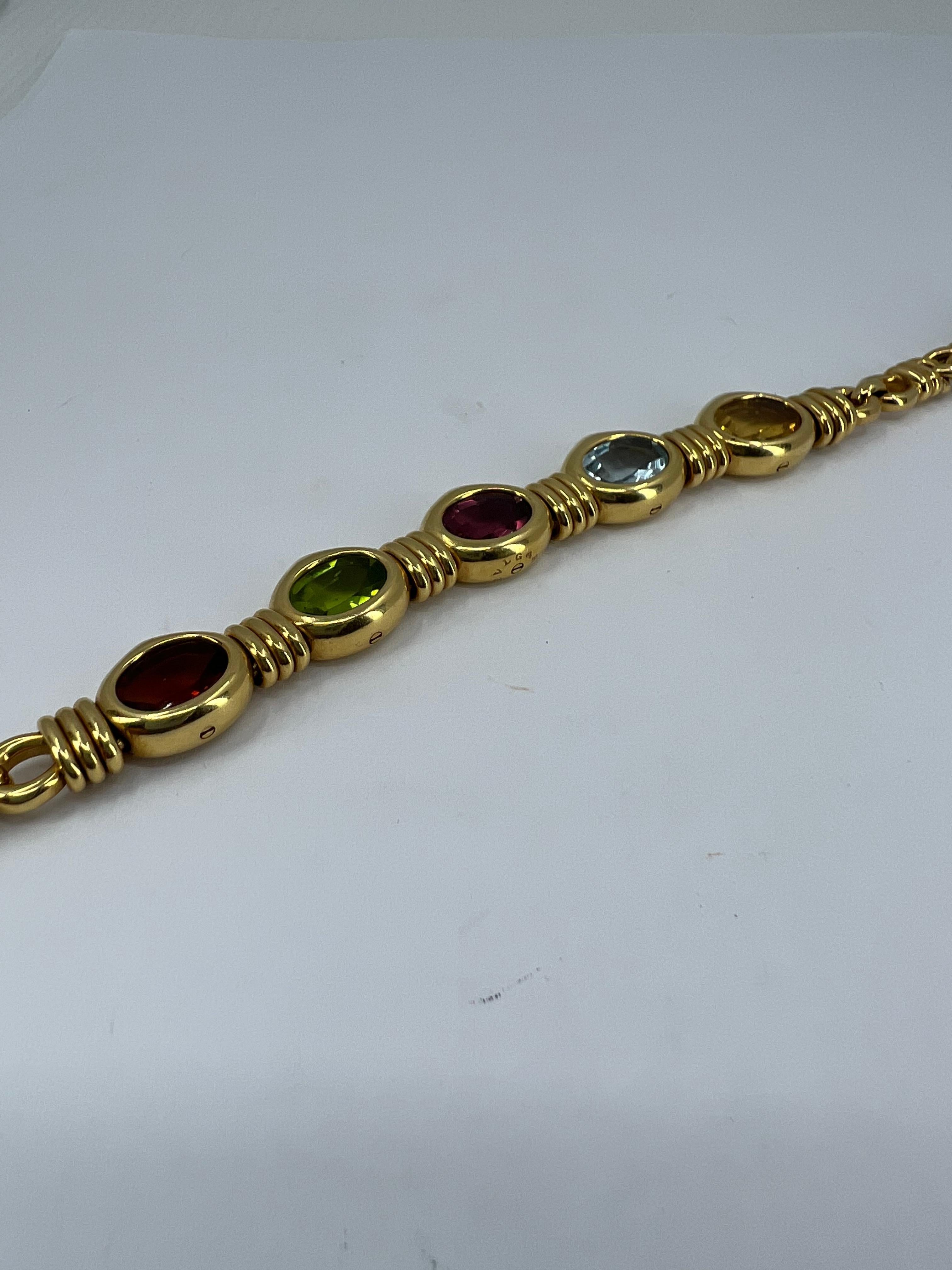 Vintage Bulgari Necklace Gemstone Gold In Excellent Condition In Beverly Hills, CA