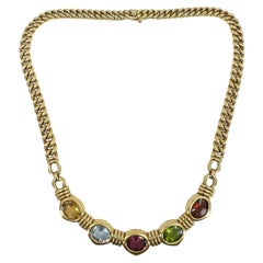Vintage Bulgari Necklace Gemstone Gold