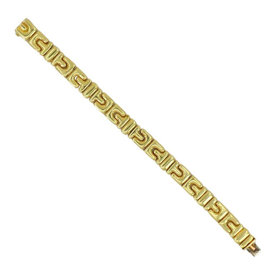 Vintage Bvlgari Parentesi 18k Gold Bracelet In Excellent Condition For Sale In Beverly Hills, CA
