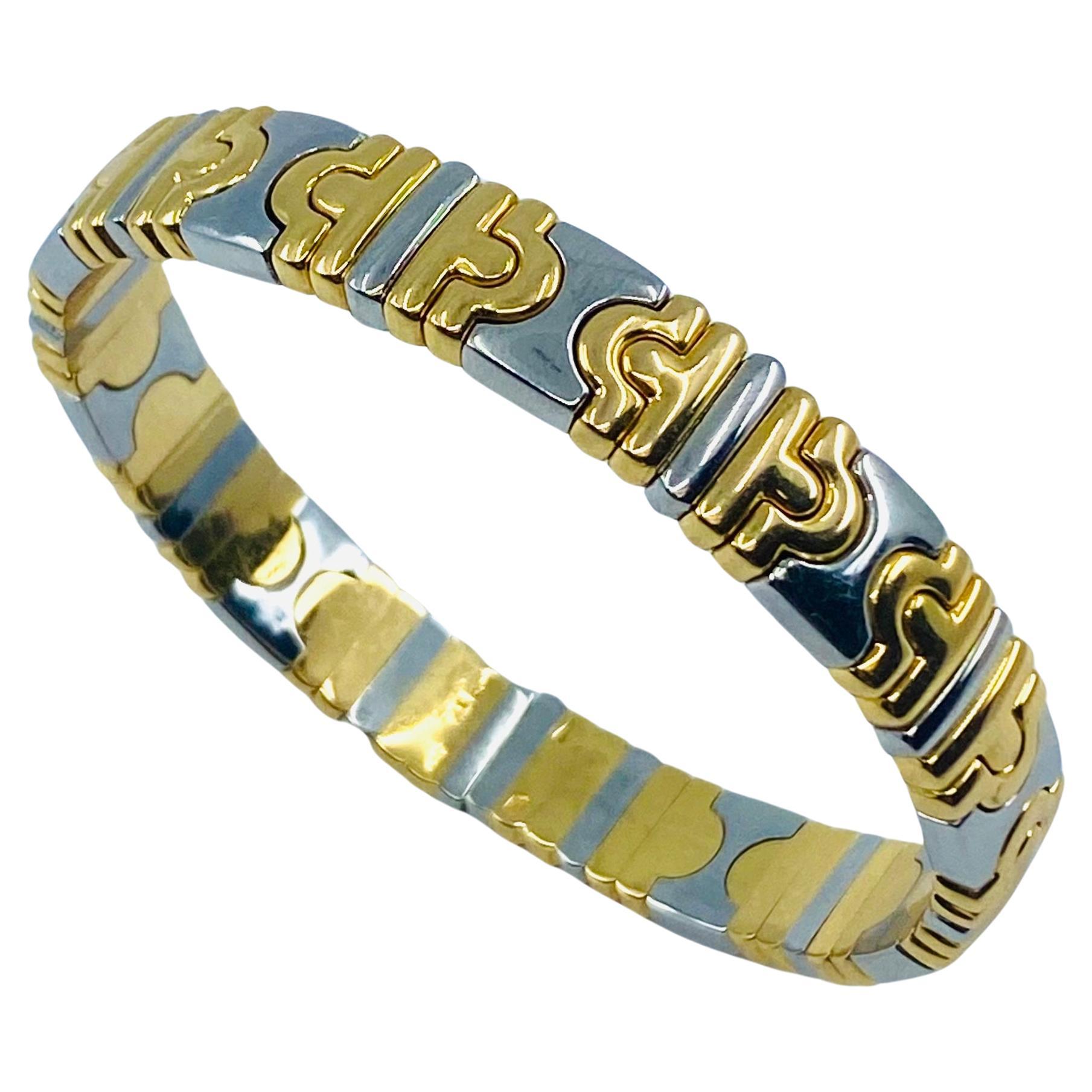 Bulgari Parentesi Vintage-Armband aus Edelstahl und Gold Damen