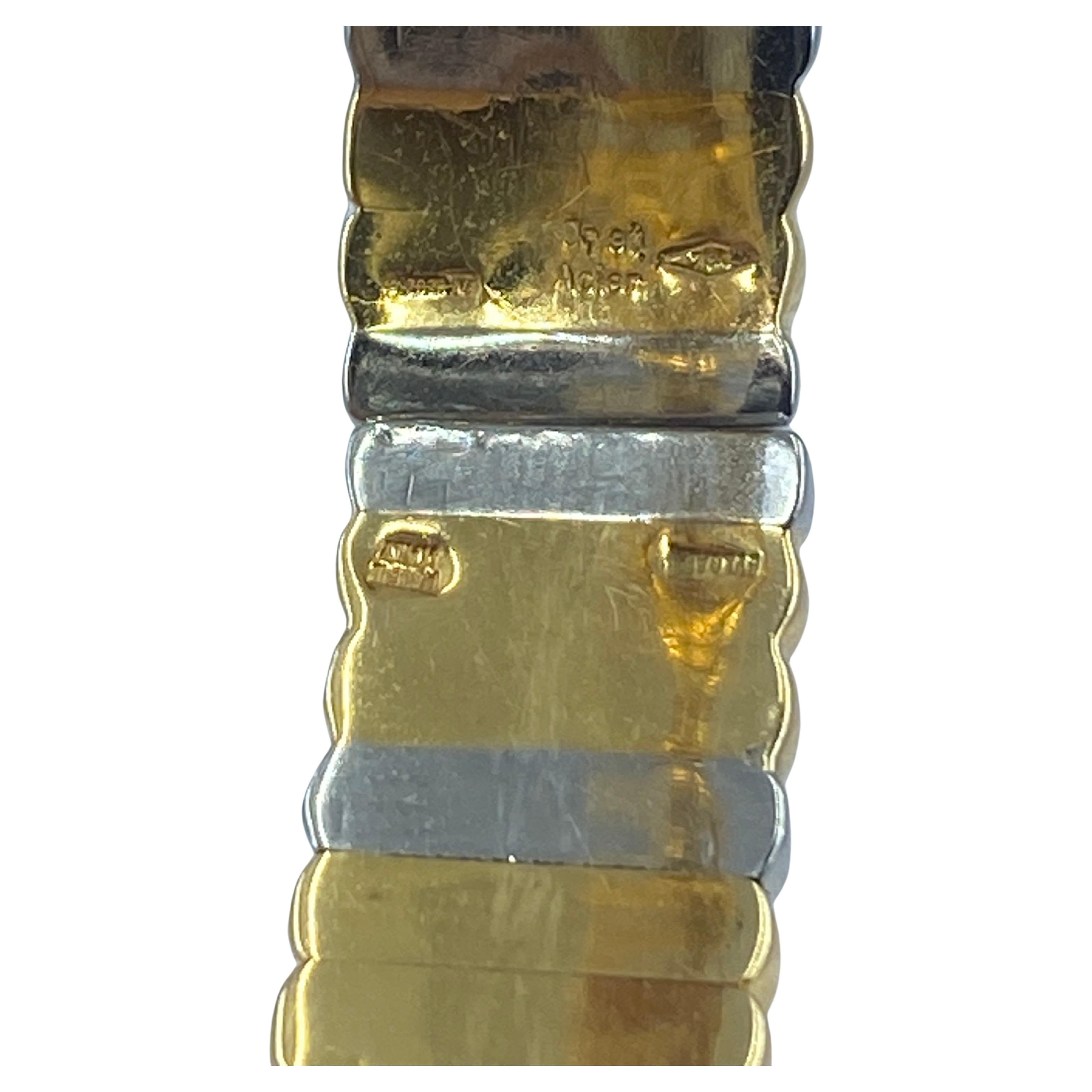 Bulgari Parentesi Vintage-Armband aus Edelstahl und Gold 2