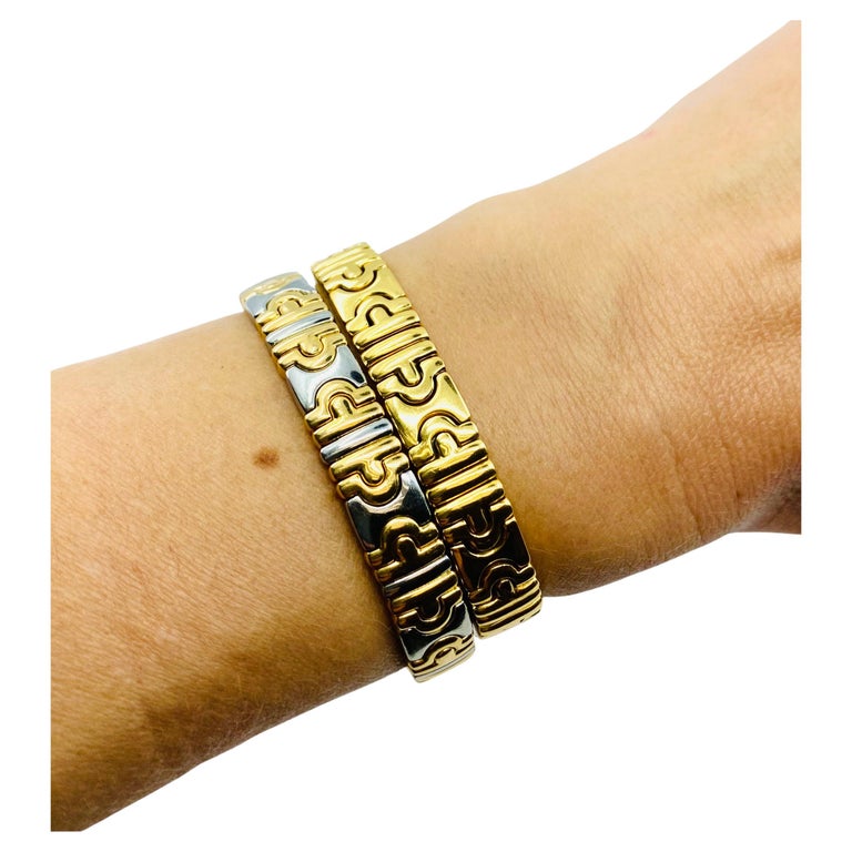 Vintage Bulgari Parentesi Bracelet Stainless Steel Gold
