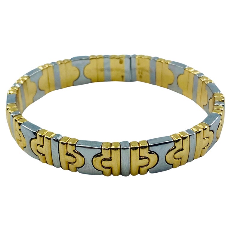 Vintage Bulgari Parentesi Bracelet Stainless Steel Gold