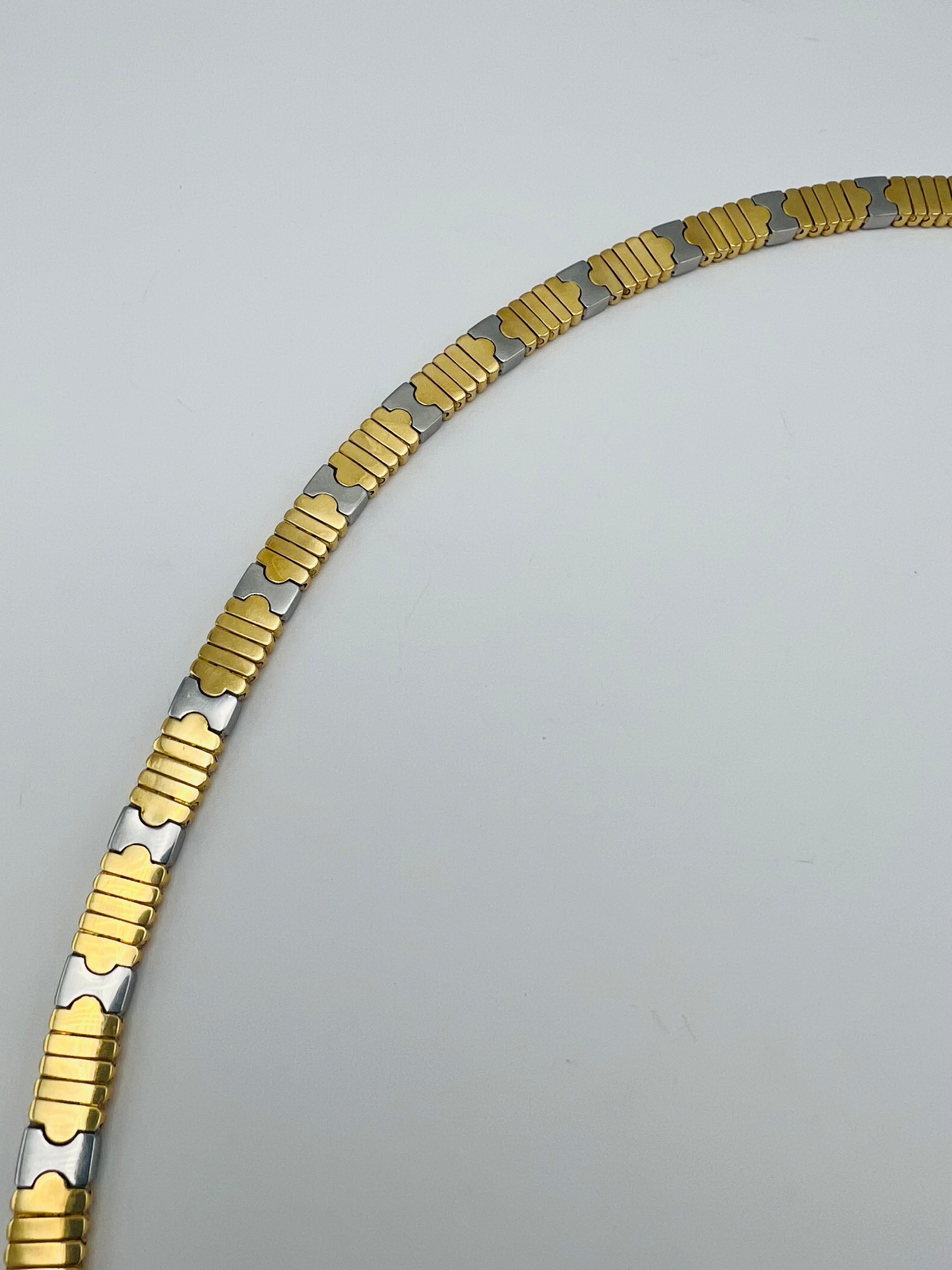 Vintage Bulgari Parentesi Gold and Steel Necklace  3