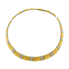 Vintage Bulgari Parentesi Gold and Steel Necklace