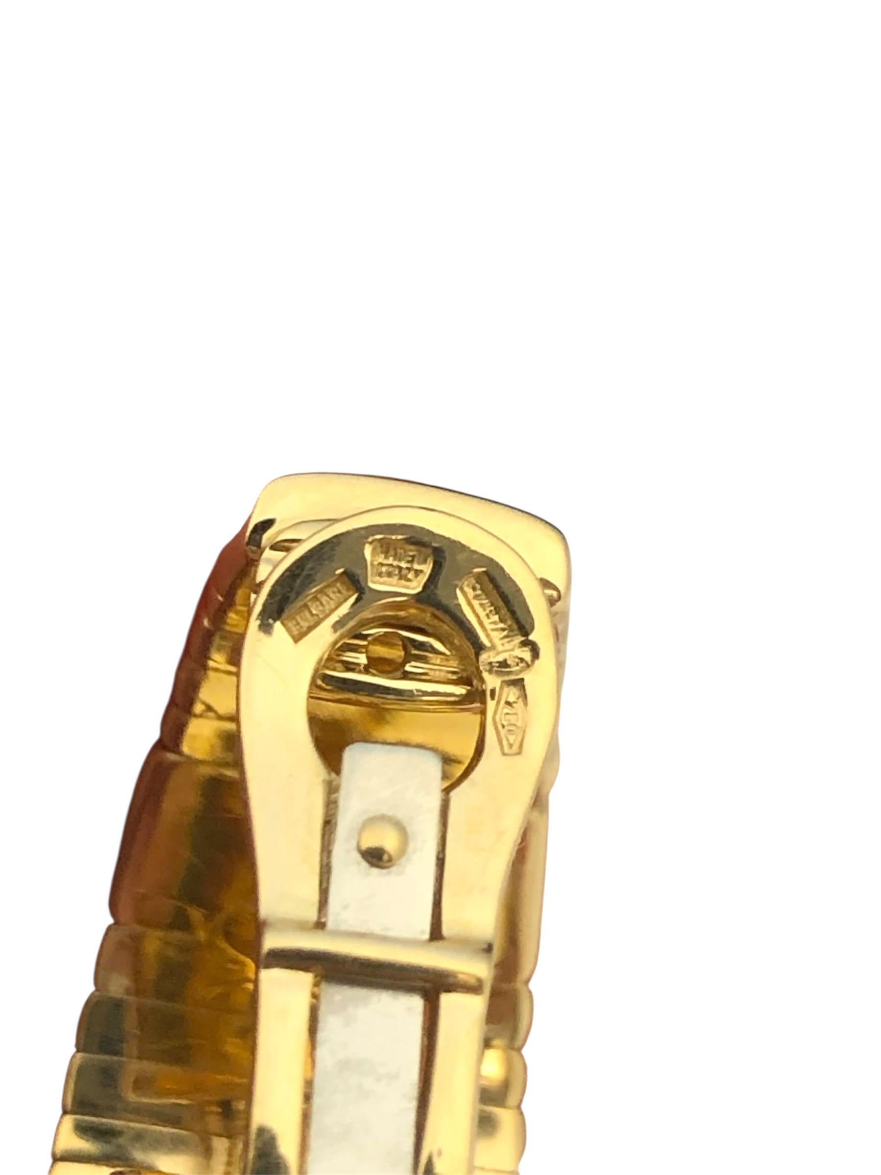 Vintage Bulgari Parentesi Large Yellow Gold Hoop Earrings For Sale 2