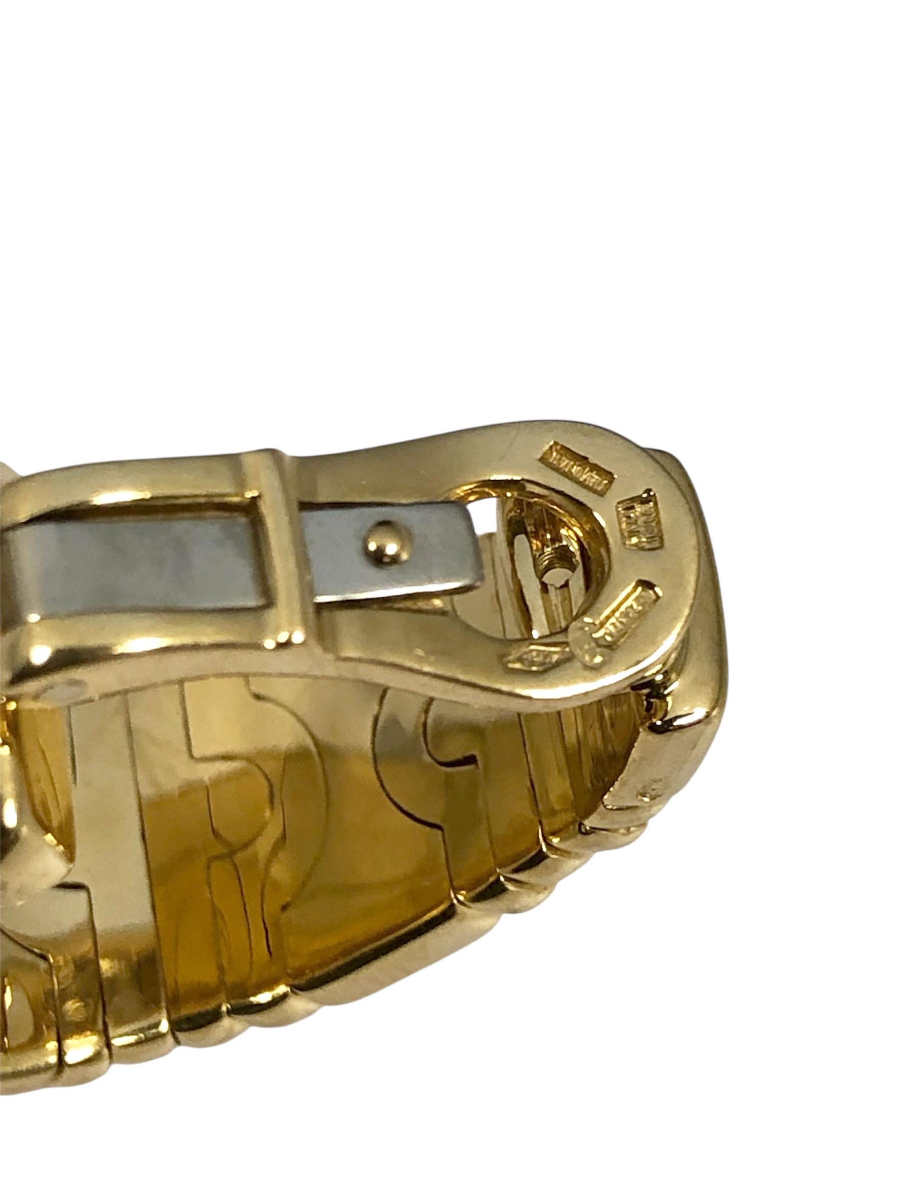 Vintage Bulgari Parentesi Large Yellow Gold Hoop Earrings For Sale 3