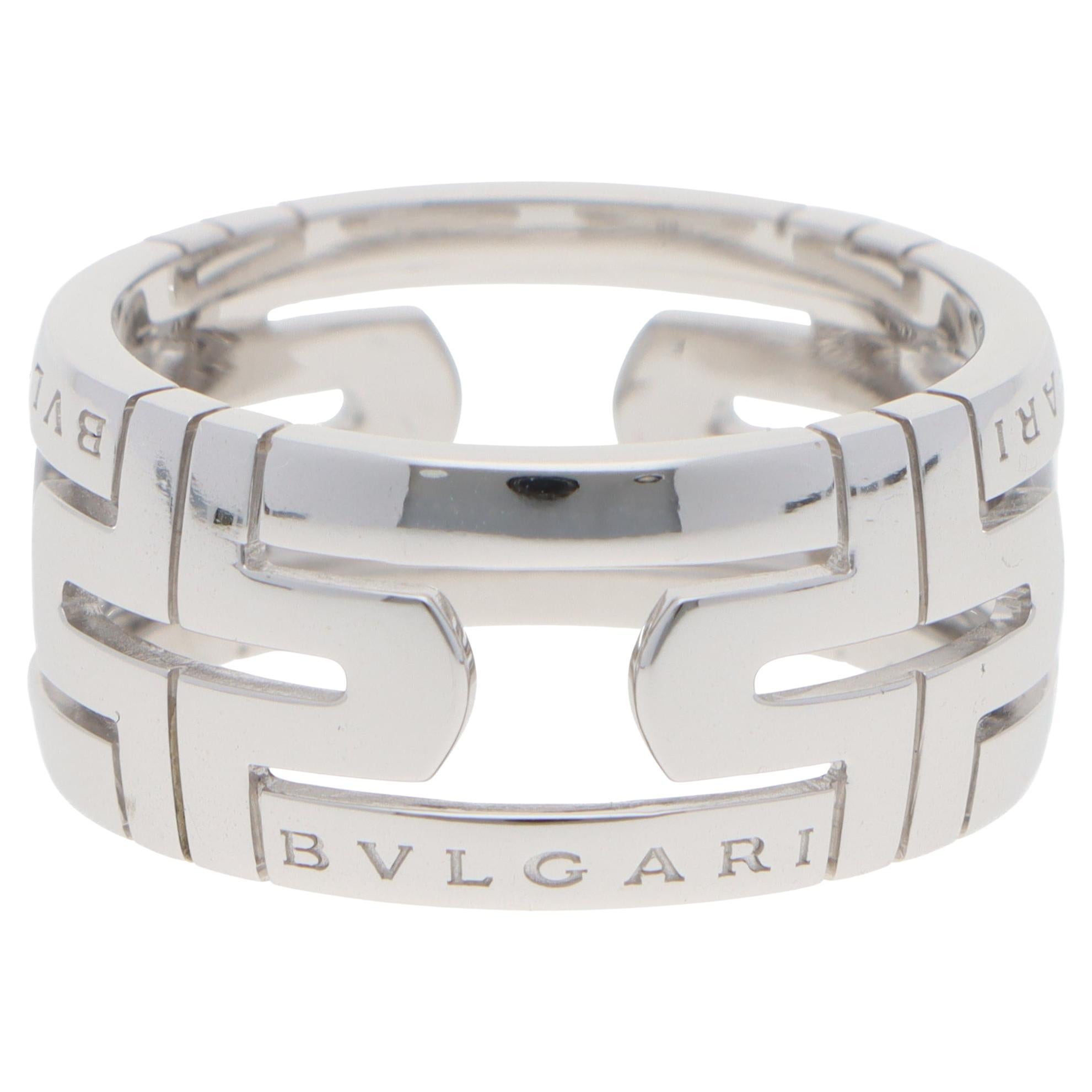Vintage Bulgari Parentesi Openwork Ring in White Gold