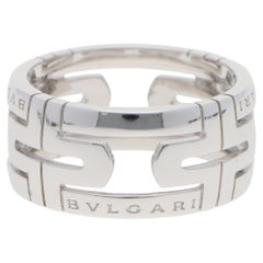Anillo Vintage Bulgari Parentesi Calado en Oro Blanco