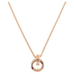 Collier vintage Bulgari « Roman Sorbet » avec pendentif en diamants, en or rose