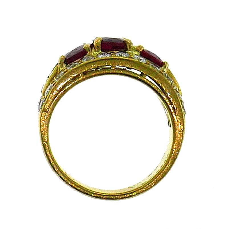 Bulgari Rubin-Diamant-Ring aus 18k Gelbgold Damen