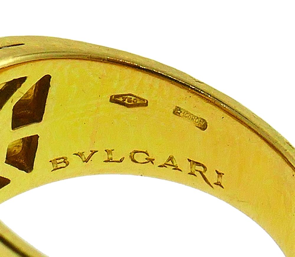 Mixed Cut Vintage Bulgari Ruby Diamond 18k Yellow Gold Ring