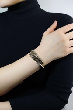 Vintage Bulgari Serpenti 18K Yellow & White Gold Spiga Bracelet