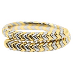 Vintage Bulgari Serpenti 18K Yellow & White Gold Spiga Bracelet