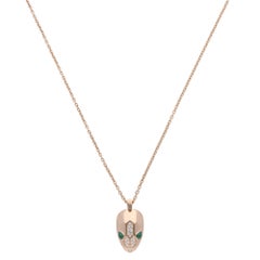 Vintage Bulgari Serpenti Diamond and Malachite Necklace