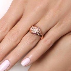 Vintage Bulgari Serpenti Rubelite and Diamond Ring in Rose Gold
