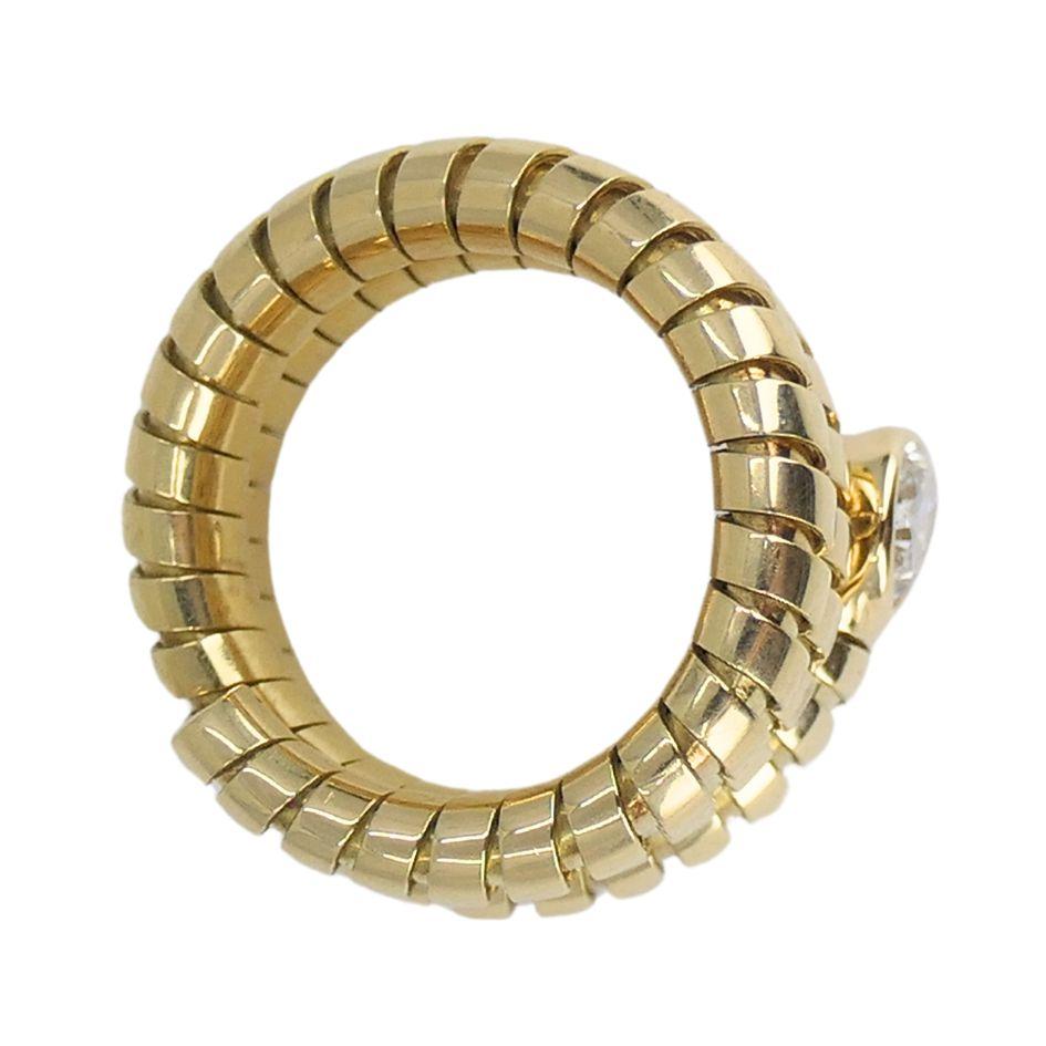 Vintage Bulgari Serpenti Tubogas 18k Gold Diamond Ring For Sale 5