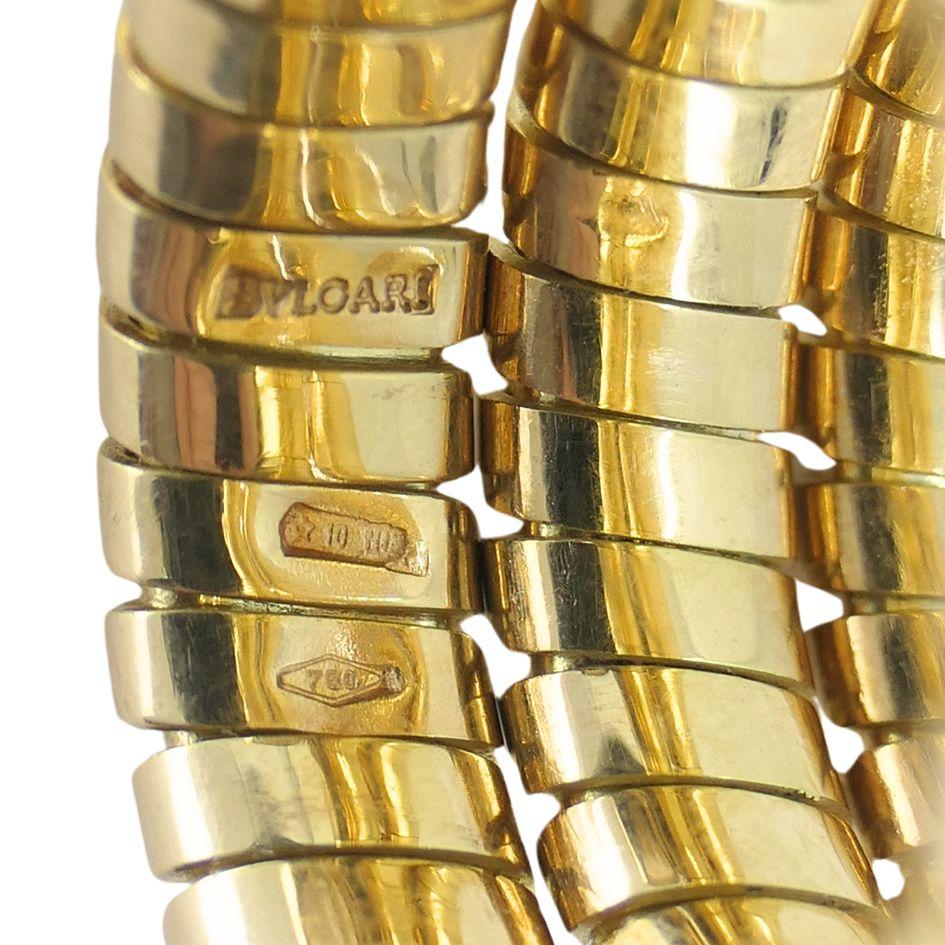 Vintage Bulgari Serpenti Tubogas 18k Gold Diamond Ring For Sale 6