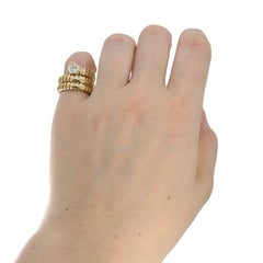 Vintage Bulgari Serpenti Tubogas 18k Gold Diamond Ring