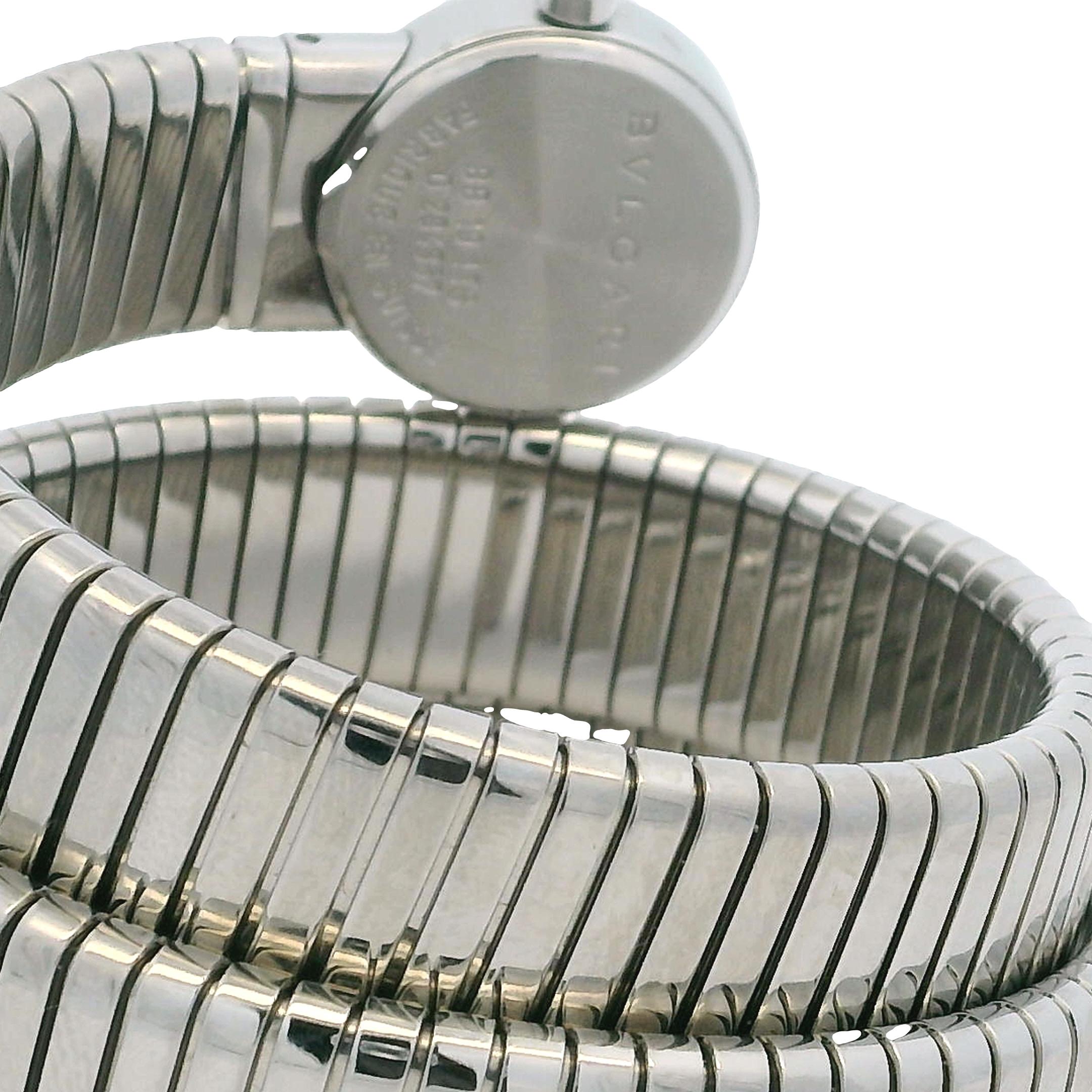 Bulgari Vintage Edelstahl Steele Serpenti Tubogas Uhr im Angebot 6