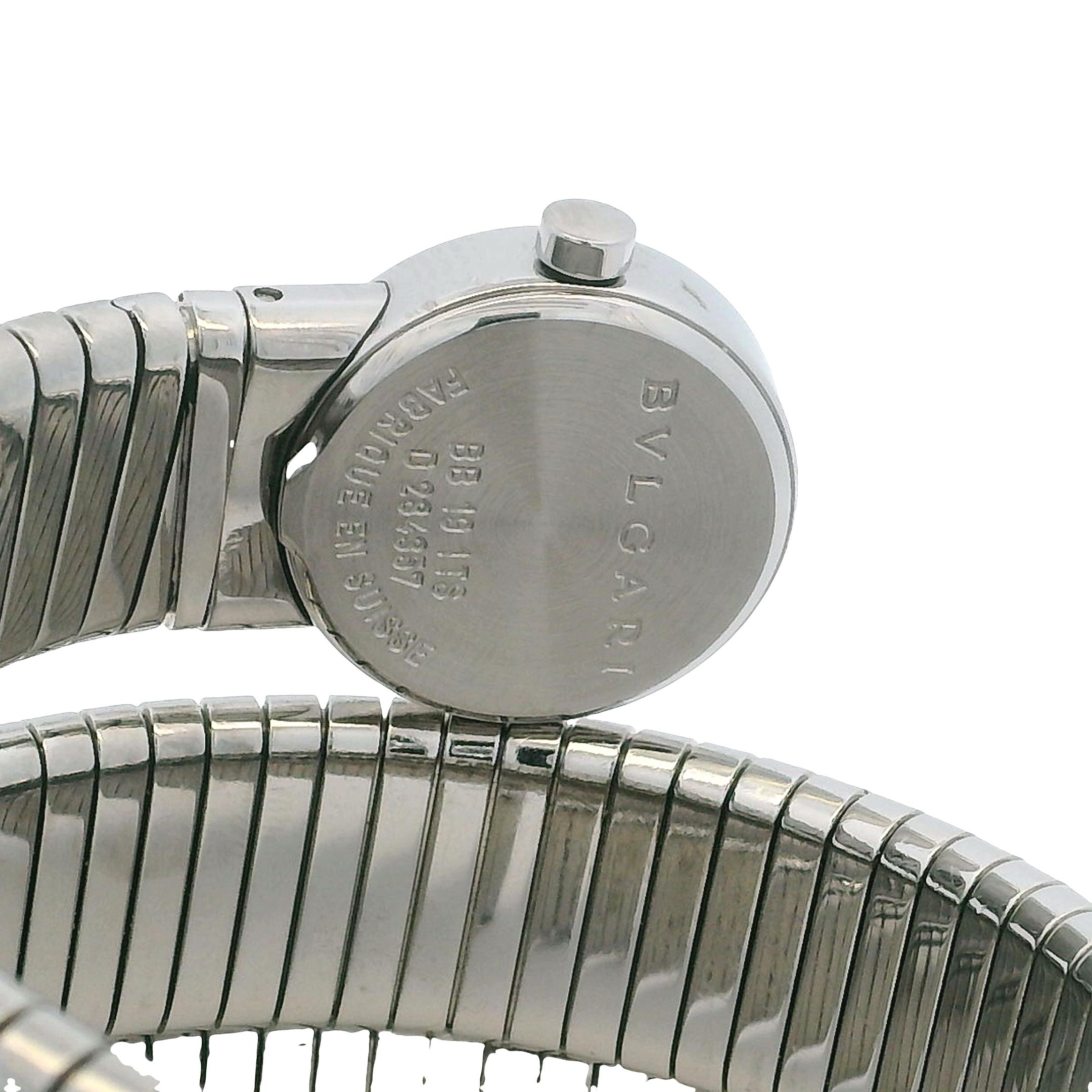 Bulgari Vintage Edelstahl Steele Serpenti Tubogas Uhr im Angebot 7