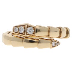 Anillo Vintage Bulgari Serpenti Víbora de Diamantes en Oro Amarillo