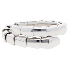 Vintage Bulgari Serpenti Viper One-Coil Ring in White Gold, Size S