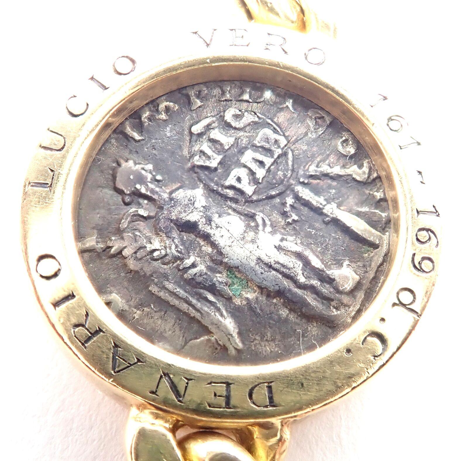 Bulgari Vintage Gliederhalskette aus Gelbgold mit sieben antiken Münzen, Vintage im Angebot 7