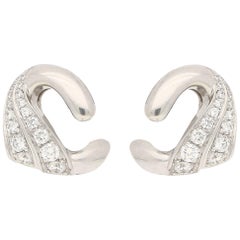 Vintage Bvlgari Diamond Clip-On Earrings in White Gold