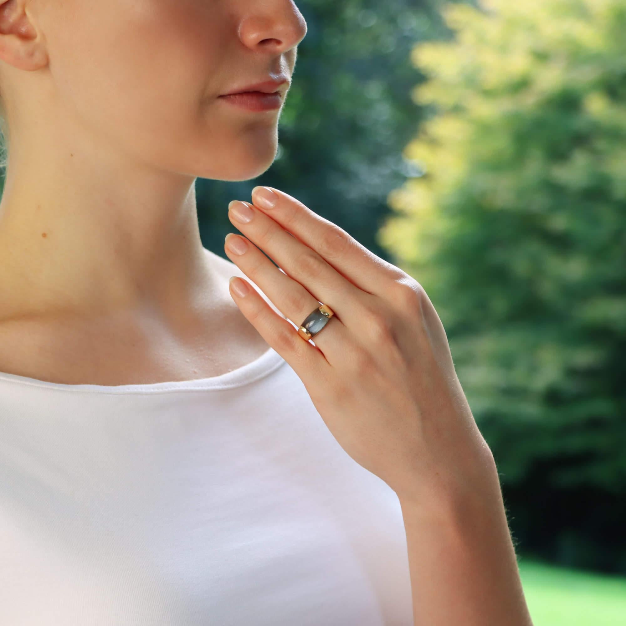Cabochon Vintage Bulgari Tronchetto Topaz Ring in Yellow Gold For Sale