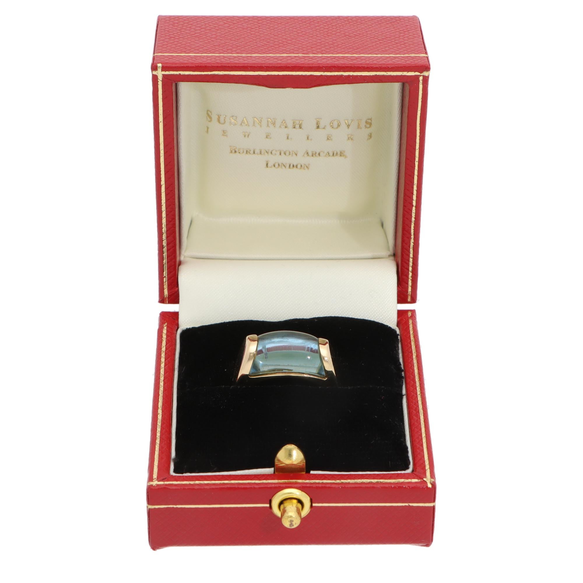 Vintage Bulgari Tronchetto Topaz Ring in Yellow Gold For Sale 1