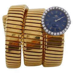 Bulgari Bracelet Tubogas vintage avec montre Movado en diamants