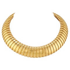 Vintage Bulgari 'Tubogas' Choker Necklace in 18kt Gold