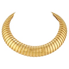 Vintage Bulgari 'Tubogas' Choker Necklace in 18kt Gold