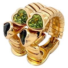 Bulgari Tubogas Doppio Herz-Creolen-Ohrringe aus Gelbgold