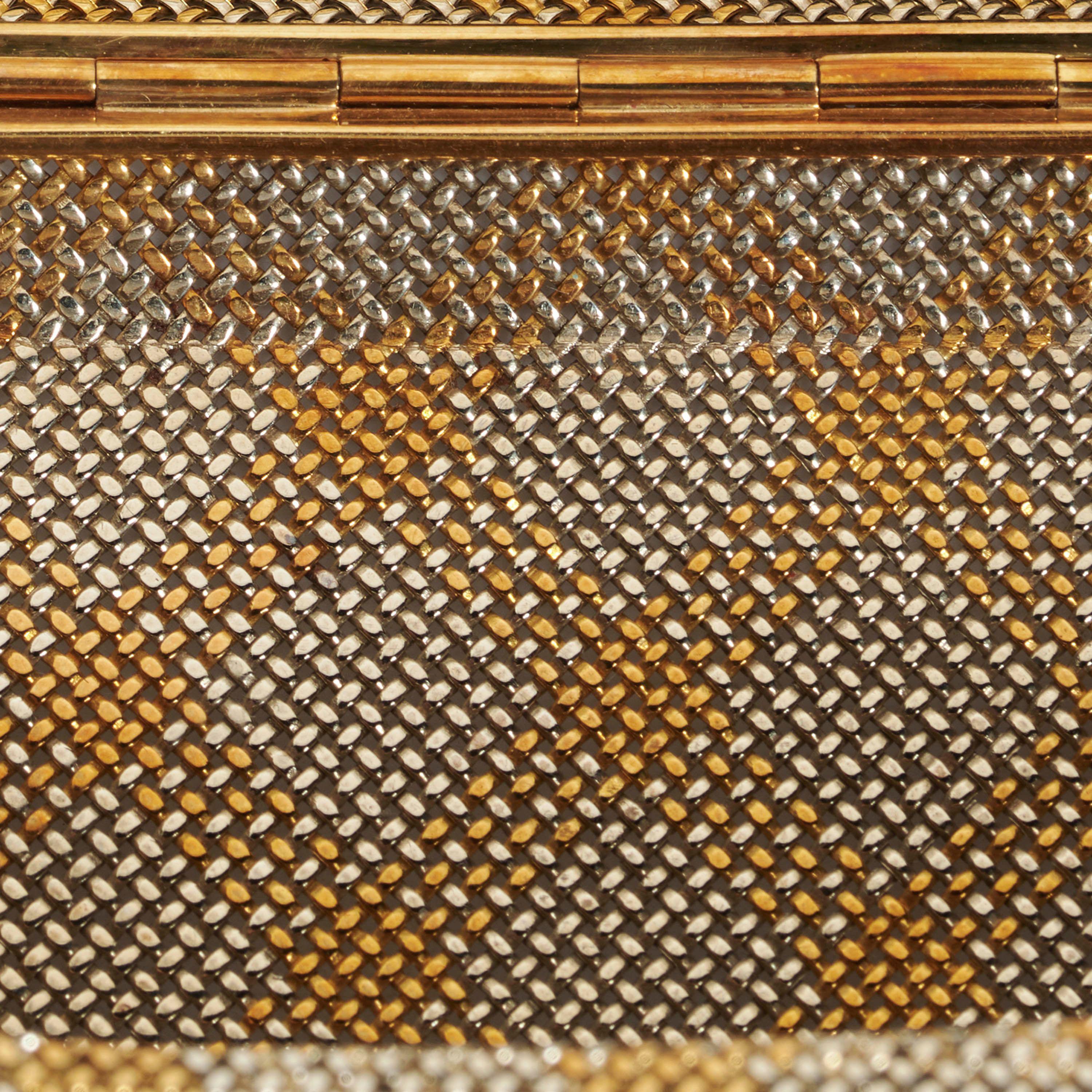 Vintage Bulgari Weiß- und Gelbgold Clutch Bag, um 1960 im Angebot 2