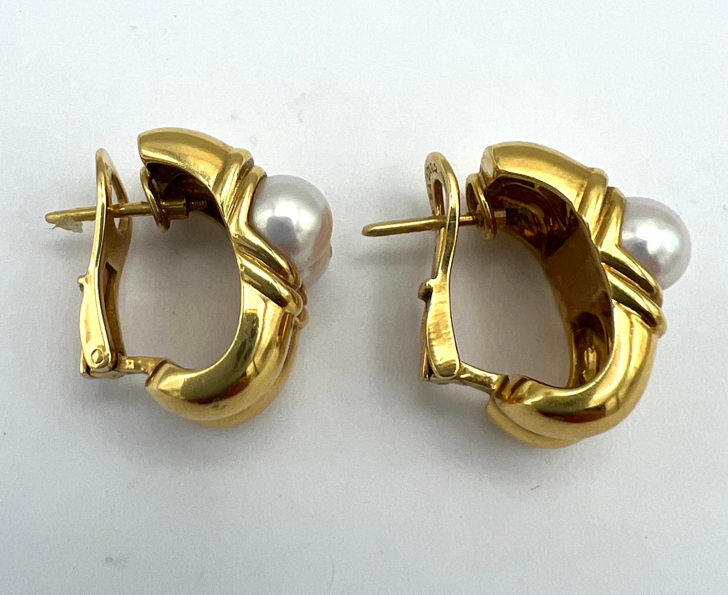 double hoop pearl earrings