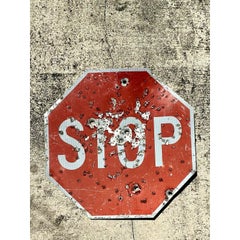 Vintage Gunshot Stop Sign