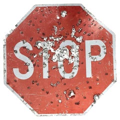Vintage Gunshot Stop Sign