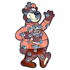 Vintage Bullet Hole Bear Wall Sculpture