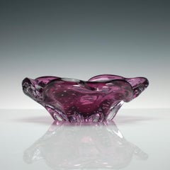 Vintage Bullicante Amethyst Glass Bowl, circa 1960