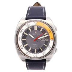 Vintage Bulova Accutron Deep Sea 666 Feet Stainless Steel Day Date Men’s Watch