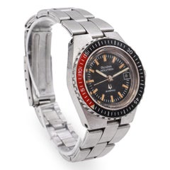 Vintage Bulova Accutron Snorkel Stainless Steel Red/Black Bezel Women's Watch