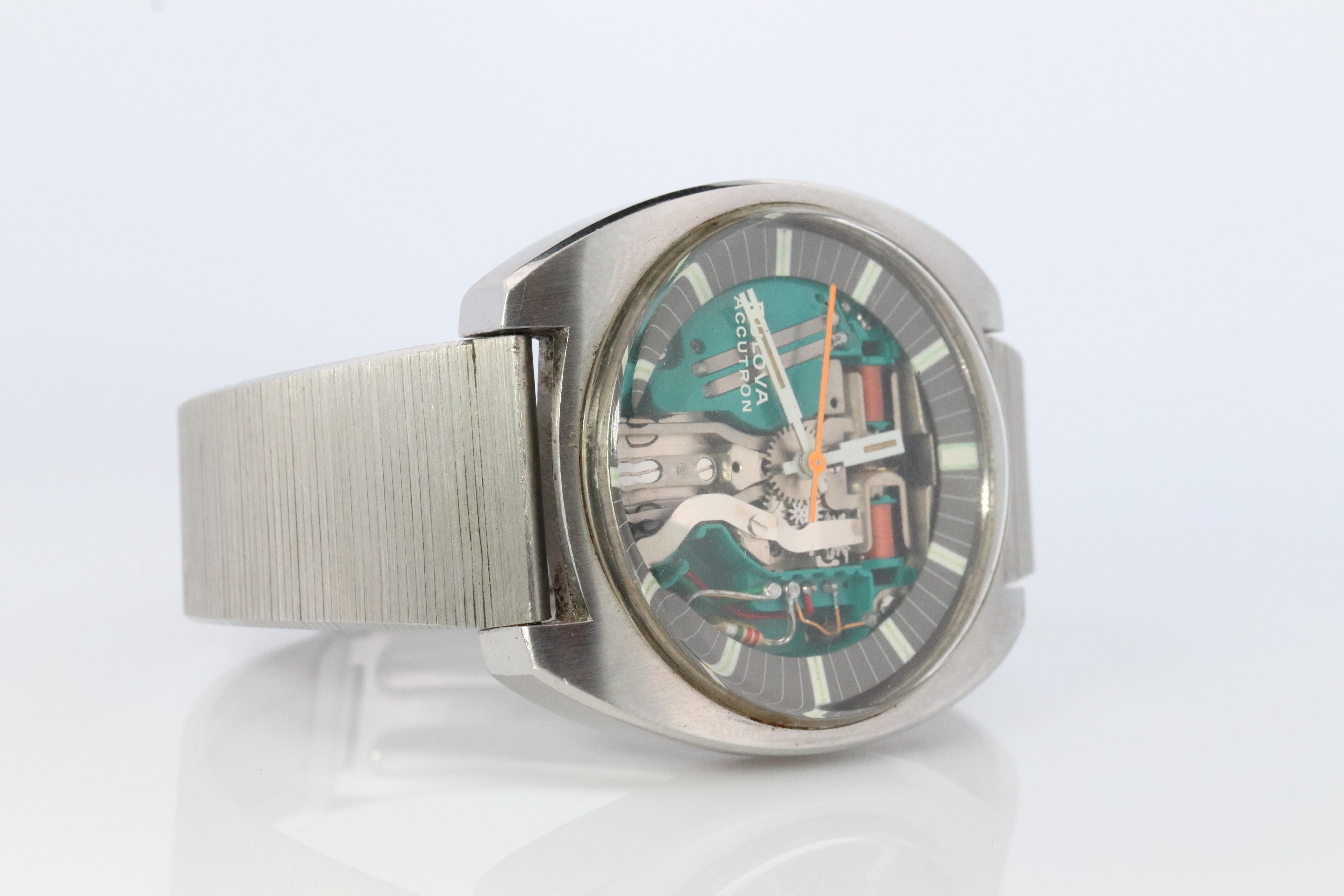 Vintage BULOVA Accutron-Uhr. Spaceview Bulova Accutron Electric Transparent Electric Transparent. (Moderne)