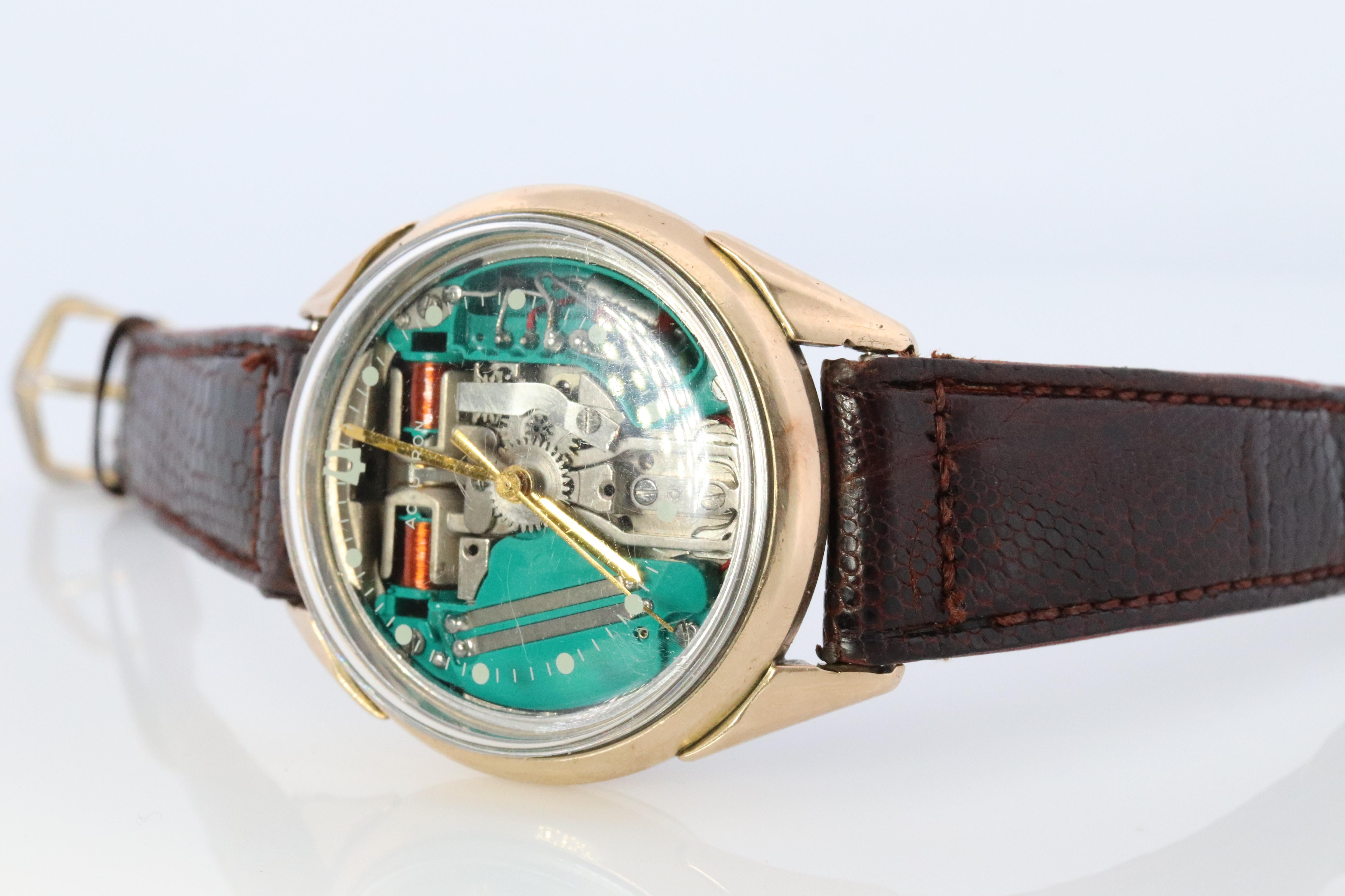Modern Vintage BULOVA Accutron watch. Spaceview Bulova Accutron Electric Transparent.