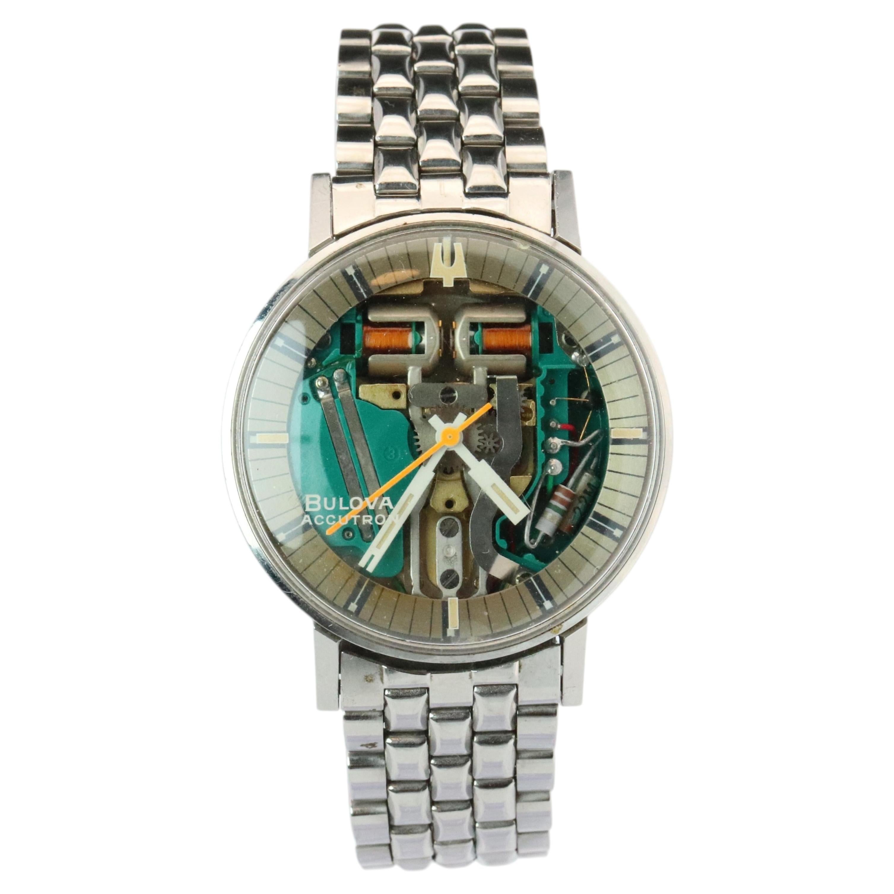 Vintage BULOVA Accutron watch. Spaceview Bulova Accutron Electric Transparent.