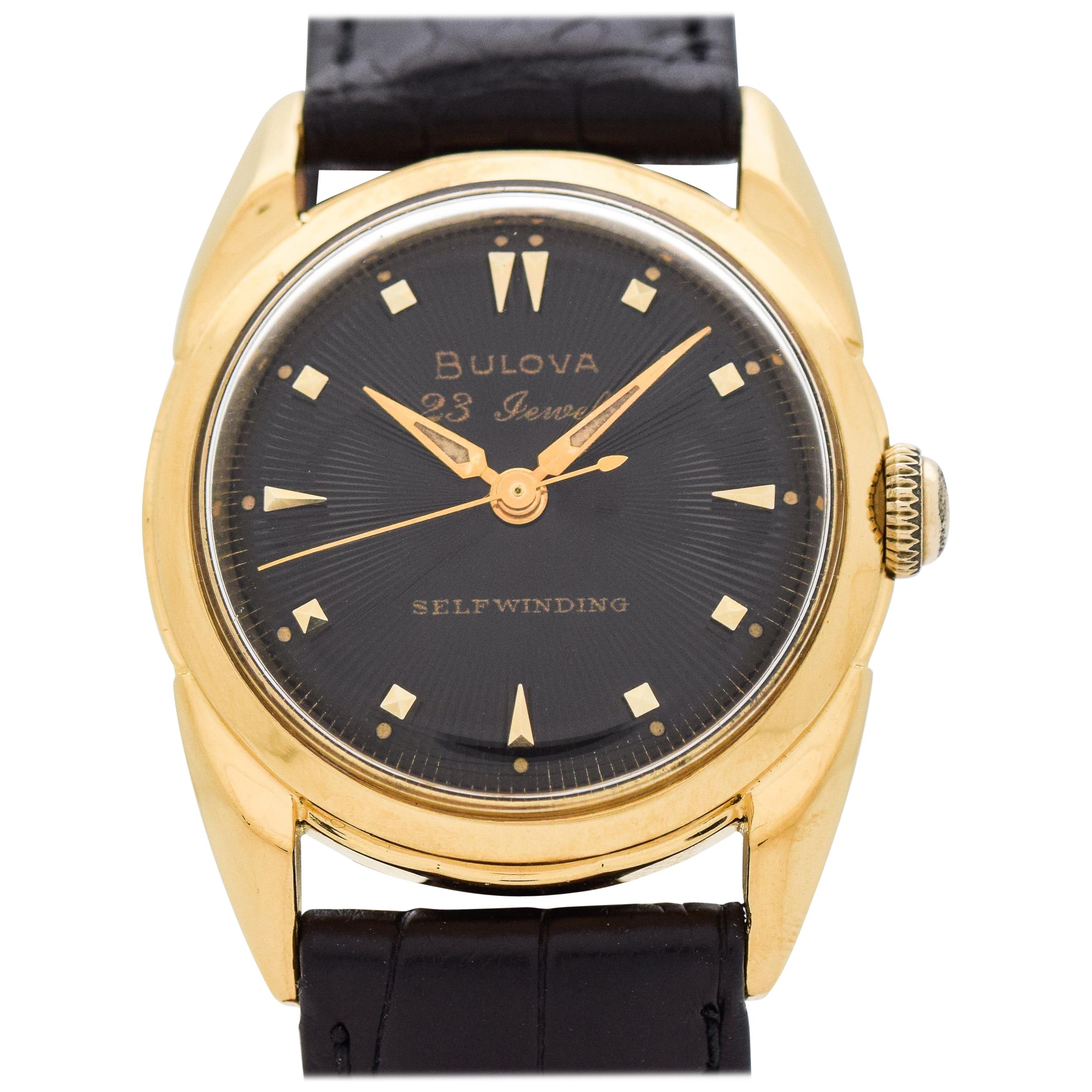 Vintage Bulova Automatic 10 Karat Gold Filled and Stainless Steel Watch, 1956