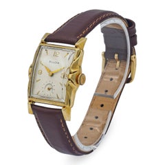 Reloj de cuerda manual vintage Bulova Brunswick de oro amarillo de 14 quilates