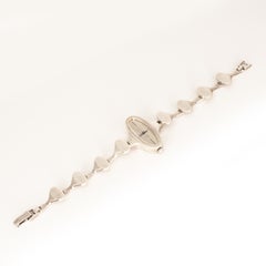Vintage Bulova “Dior 23” Sterling Silver Modernist Wristwatch Bracelet