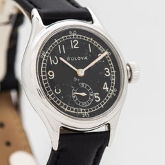 Vintage Bulova Military WWII-Era Chrome Watch, 1944
